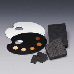 Qosmedix adds new artist mixing palettes and black makeup sponges